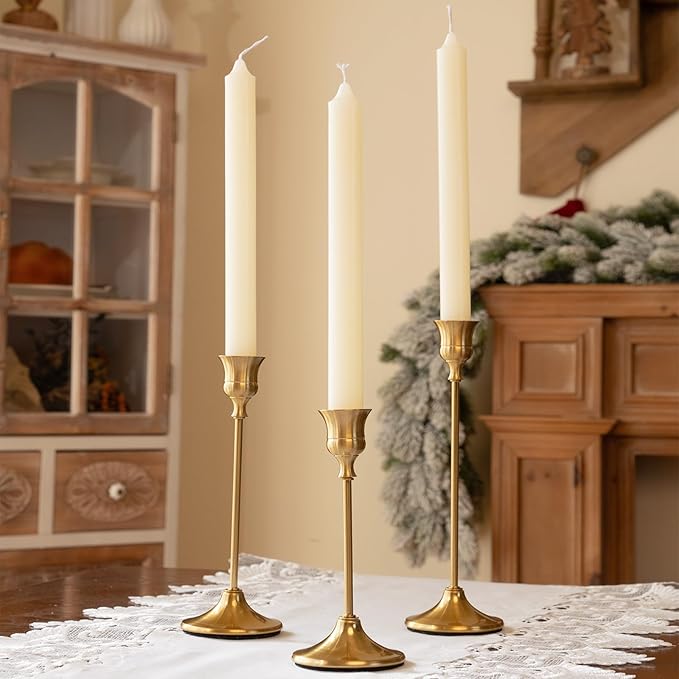 CHILL RECIPE Candlestick Holders Gold Taper Candle Holders, 12 PCS Candle Sticks Holders for Home Decor Table Centerpiece Wedding Housewarming Festival