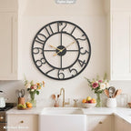 20 Inch Large Oversized Wall Cocks for Living Room Decor,Battery Operated Silent Non Ticking,Vintage Rustic Big Arabic Numeral Metal Wall Clock for Kitchen,Bedroom,Office,Dinng Room