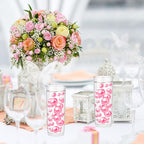 200PCS Fuchsia Faux Pearls Beads for Centerpiece Vases, Vase Filler Faux Pearls, No Holes Filler Beads for Party Anniversary Birthday Wedding Table Decor, 10/14/20/30mm