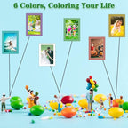 CRUGLA 12 Packs Colorful 4x6 Magnetic Picture Frames for Refrigerator Locker, Colored Peel and Stick Frame Bulk, 4 by 6 Photo Holders for Fridge Dishwasher Whiteboard, 6 Colors