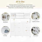 Ball & Cast Tipping Bucket 3-Tier Shoe Cabinet with 6 Flip Drawers and Storage Shelf,Entryway Hall Tree with Tempered Glass Doors and 4 Hooks,for Hallway,Mudroom,Living Room,White