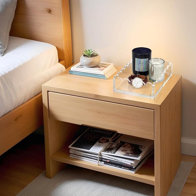 5x7in Acrylic Scalloped Tray with Magnetic Mat, Acrylic Picture Frames Fits 4x6 Photos & Smaller with Floating Effect, Freestanding Desktop Display for Livingroom, Bedroom, Office,...