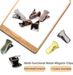 35 Pack Mini Metal Alligator Clips for Crafts Non-Slip Silicone-Coated Retro DIY Badge Small Clips (Glossy Gold)