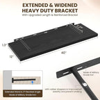 Dreamland 40" Floating Shelves for Wall, 12" Deep Slim Black Floating Shelves, Wall-Mounted Shelves for Bedroom, Living Room, Kitchen, Bathroom - Set of 2