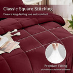 JOLLYVOGUE Full Comforter Set, Ultra-Soft Bed in a Bag Full Size 7 Pieces, Oeko-TEX Certified Bedding Set with Down Alternative Comforter, Sheets, Pillowcases & Shams, Burgundy