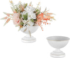 Sziqiqi White Urn Vase for Wedding Centrepiece: 5.5in Small Vases for Table Decoration Set of 2 - White Vintage Pot for Artificial Flower Arrangement - Metal Unique Honeycomb Vase for Birthday Party