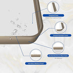 WEER 60x30 Inch Bronze Bathroom Mirror for Vanity, Brushed Bronze Metal Frame Rounded Rectangle Mirror with Tempered Glass, Anti-Rust (Horizontal/Vertical)