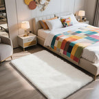 Shag Area Rug for Bedroom 3x5,White Fluffy Area Rugs for Living Room,Soft Fuzzy Rug Non-Shedding Indoor Plush Carpet for Kids Bedroom Nursery Dorm Home Decor