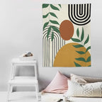 ICMOLYYENLO Boho Plant Aesthetic Tapestry, Abstract Medieval Arch Sun Home Aesthetic Wall Hanging For Bedroom Living Room Dormitory Tapestry 50x60 Inches