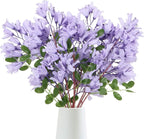 IPOPU 4Pcs Faux Light Purple Artificial Delphiniums, 24.8 Inch Long Stem Artificial Jacaranda Flowers for Tall Vases, Fake Delphiniums for Artificial Flower Arrangements, Home Party Decorations