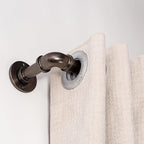 Industrial Curtain Rods 18 to 45 in,Wrap Around Rods, Adjustable Curtain Pole,1 in Diameter Pipe Wall or Ceiling Mounted,for Living Room(Brushed Crimson Black18” to 45”)