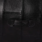 Square (Jumbo) Shaped Buffalo Leather Handmade Eco-Friendly Black Pouf - Square Pouf, 26"x26"x14", Geometric Pouf, Buffalo Leather Pouf, Recycled Cotton Filled Stuffed Pouf, Seating Pouf PF25