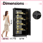 71" Garage Storage Cabinets with Lock, Cabinets with Doors and Shelves, Kitchen Pantry Cabinet, Metal Cabinet for Office, Garage, Shop, School, Assemble Required, Black