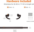 Amazon Basics Room Darkening Blackout Curtain Rod - 28" to 48", Dark Bronze (Espresso)