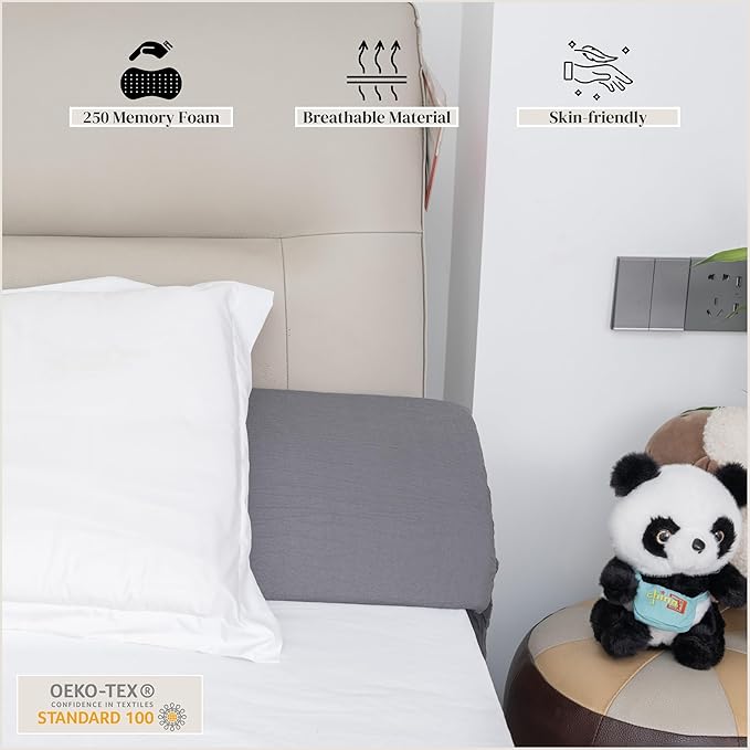 Wedge Pillow Headboard | Soft Headboard Pillow with 2 Side Packets, Triangle Pillow Wedge for Headboard, Bed Gap Filler Headboard Wedge Pillow, Ideal Bed Wedge Pillow for Headboard - Queen