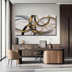 SOUGUAN Black Art Modern Art Picture for Bedroom Gray Abstract Oil Painting Home Decorations for Living Room Dining Room Office 24"x48"