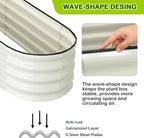 2 Pcs 4.5x2x2ft Oval Raised Garden Bed, Galvanized Raised Beds,Open-Ended Base Metal Raised Planter Beds,Garden Bed Outdoor,Planter Raised Boxes for Vegetables, Flowers,Tool-Free Asse,White