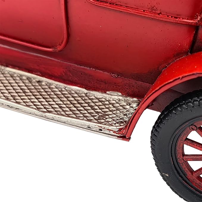 Berfutall-10'' Iron Classic Red Cars Model Collectible Vehicle Decoration, Metal Classic Cars Christmas Decor ，Unique Blend of Vintage, Rustic, for Table Top Decor. (C)