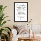 FZMHASLWW The Lords Prayer Wall Decor Art 24"×16" Our Father Prayer Bible Verse Sign Large Wood Framed Wall Hanging (Black)