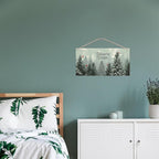 Welcome Winter Hanging Wooden Signs 12x6, Pine Tree Decor, Winter Door Decorations, Winter Door Sign, Snowflake Pine Trees Birds Home Room Office Hanging Wall Decor