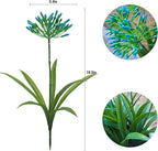 Artificial Agapanthus Africanus Fake African Lily Blue Flowers Fake Plants Outdoor Spring Summer Decoration Realistic Faux Greenery for Front Door Porch Planter Decor