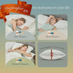 Shredded Memory Foam Pillow for Sleeping, Cooling Bed Pillows King Size, Adjustable Soft and Firm Pillows or Side, Back, Stomach Sleepers with Washable Removable Bed Pillow Cover