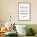 FZMHASLWW The Lords Prayer Wall Decor Art 24"×16" Our Father Prayer Bible Verse Sign Large Wood Framed Wall Hanging (Wood)