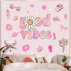 Lunerfex Y2K Tapestry Pink Wall Tapestry, Cute Tapestries for Bedroom Funny Tapestries Wall Hanging for Bedroom Living Room Decor Pink-1 44"x60"