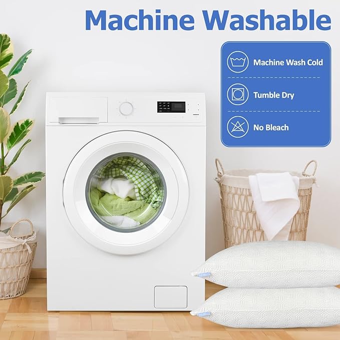 King Size Rayon Derived from Bamboo Pillows for Sleeping, Cooling Shredded Memory Foam Pillow Sets for Back, Side, Stomach Sleepers, Adjustable, Removable Cover, King (Pack of 1)