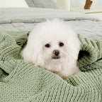 Amélie Home Chenille Knit Throw Blanket for Couch, Chevron Texture Decorative Soft Blanket for Sofa, Bed & Chair, 50"x60", Sage Green