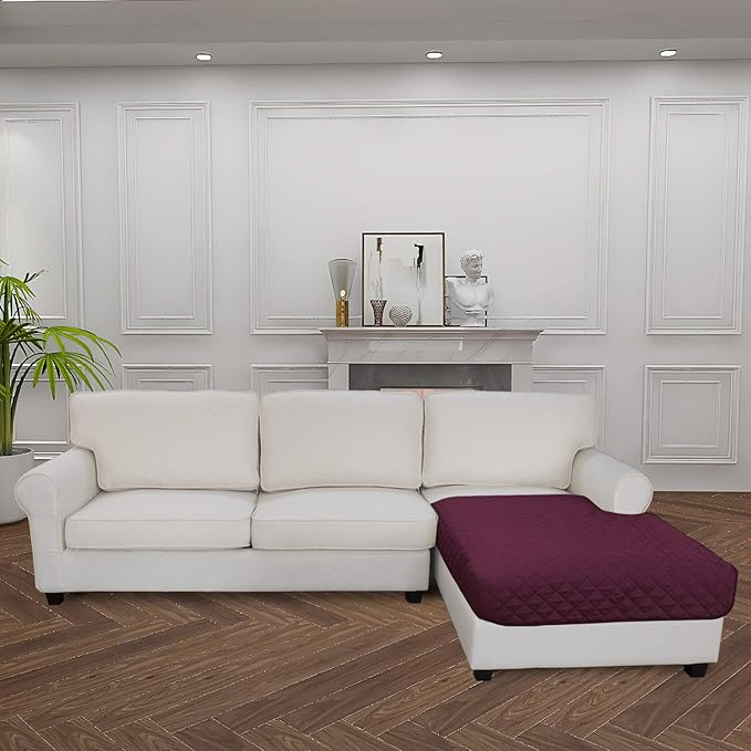 Easy-Going Sectional Couch Covers for Dogs L Shape Sofa Cover Reversible Sofa Slipcover Chaise Lounge Cover Furniture Protector Cover for Pets Dog Cat (42 x 52 inches, Wine/Wine)