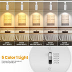 10W Zoomable 5-Color LED Track Lighting Heads H Type Track Light Heads Dimmable White Track Lights 2700K 3000k 4000k 5000k 6000K Adjustable, Bright Track Light Ceiling Fixtures 15°-60° 4 Pack