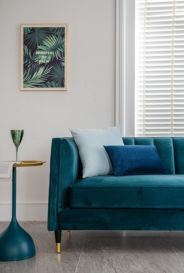 26x26 Euro Pillow Covers : 2 Pack Cozy Soft Velvet Oversized Couch Pillow Shams, Square Throw Pillow Cases for Living Room Sofa, Light-Blue