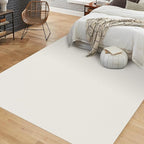 Soft Vinyl Floor Mat for Bedroom, 4'×6' Beige Waterproof Plastic Area Rug for Kitchen, Non-Slip Multi-Pupose Floor Cover Protector for Painting, Pet Accident, Splat Mat for Baby Spill