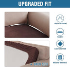 H.VERSAILTEX Velvet Stretch Individual Couch Cushion Cover Plush Slipcover for Loveseat Sofa Furniture Protector Seat Cover (1 Piece Loveseat Cushion Cover, Brown)