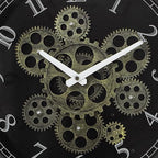 CLXEAST 15 Inch Real Moving Gear Wall Clock, Vintage Industrial Steampunk Metal Wall Clocks for Living Room Decor,Kitchen, Home Office,House Warming Gifts New Home
