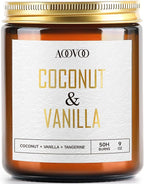 AOOVOO Coconut Vanilla Candles - 9 oz Scented Candles, Aromatherapy Candle, Soy Candle for Home Scented