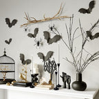 Metal Candle Holders for Candlesticks Taper Candlestick Holders Set Vintage Decorative Centerpiece Candelabra Tall Candle Stands for Halloween Thanksgiving Christmas (Matt Black, 1 Set (3 pcs))