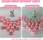 Pink Vase Filler | 150PCS Pearls Bead for Centerpieces Vases | 8/14/20 mm No Hole Beads, Fake Pearls for Wedding Birthday Mothers Day Theme Party Table Centerpieces Decor