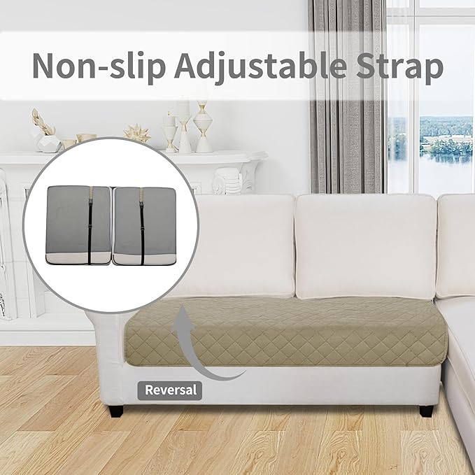 Easy-Going Sectional Couch Covers for Dogs L Shape Sofa Cover Reversible Sofa Slipcover Chaise Lounge Cover Furniture Protector Cover for Pets Dog Cat (30 x 50 inches, Beige/Beige)