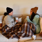 ZonLi Brown Throw Blanket, 50" x 60" Fall Decorative Classic Blankets with Tassel for Couch, Bed, Sofa, Chair, Outdoor, Cozy Warm Lightweight Blankets (Brown)