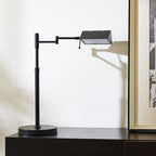 VONLUCE LED Desk Lamp, Adjustable Industrial Style Metal Table Lamp, Dimmable Reading Lamp for Living Room Bedroom Office, Black