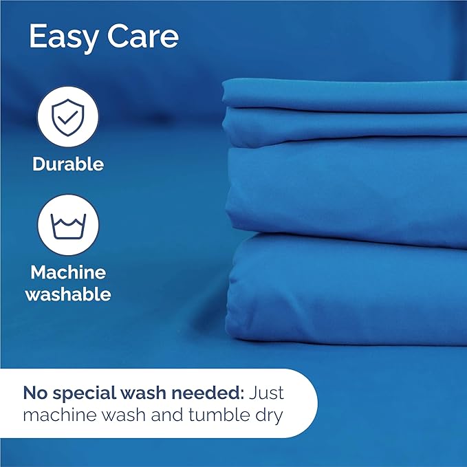 King Sheets Set 6 Piece - Includes 4 Pillowcases - Bed Sheets King Size - Soft Hotel Luxury Bedding - Cooling, Comfy, Cozy & Breathable - 1 Flat & 1 Fitted & 4 Pillowcases w/ Deep Pockets - Royal Blue