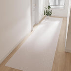 Runner Rug for Hallway, 3' x 10' Waterproof Area Rug for Living Room, Non-Slip Vinyl Hard Floor Protector Mat for Under Dining Table, Runner Rug for Entryway, Indoor Outdoor Mat (White)