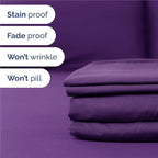 Split King Sheets Set 7 Piece - Includes 4 Pillowcases - Bed Sheets Split King - Soft Hotel Luxury Bedding - Cooling, Comfy & Breathable - 1 Flat & 2 Fitted & 4 Pillowcases w/ Deep Pockets - Purple