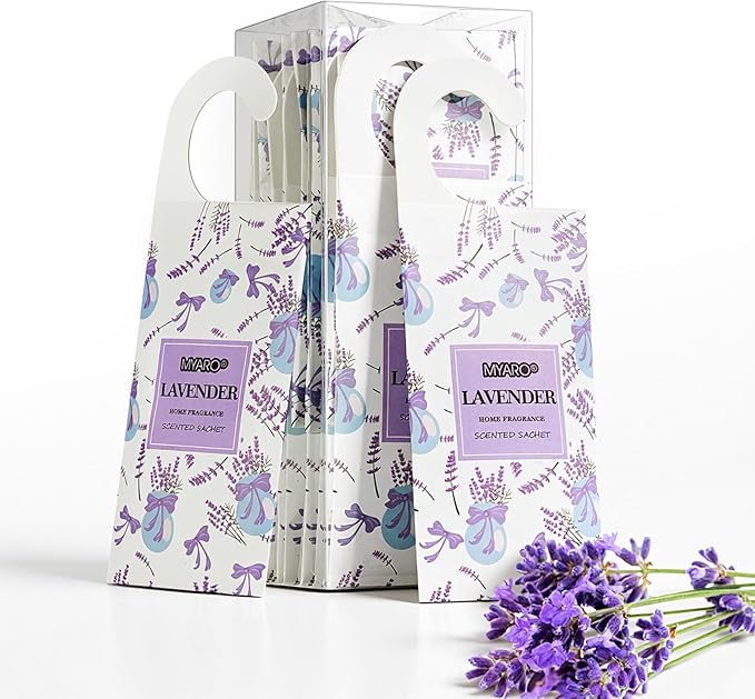MYARO 12 Packs Lavender Large Scented Sachets for Drawer and Closet, Long-Lasting Hanging Sachet Bags Closet Deodorizer Scented Air Fresheners for Home for Lover