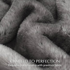 Ultra Soft Luxury Fluffy Mink Faux Fur Throw Blanket, Thick Warm Fall Winter Blankets for Bed, Couch, Cozy Plush Reversible Blanket for Chair, Sofa (Ombré Silver Onyx, 50"x60")