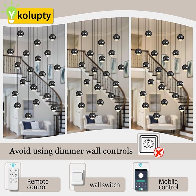 Rectangular Chandelier Crystal Balls Chandeliers Flush Mount Ceiling Light for Dining Room Living Room High Ceiling Chandelier for Staircase Foyer Entryway Black Chandeliers Dimmable 2700k-6000k