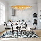 70.87 Inch Modern Gold Crystal Chandeliers, Large Branch Raindrop Chandelier,Rectangle Chandelier Lighting Fixture 19-Light for Foyer Entryway High Ceiling Dining Room, Living Room