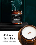 Scented Candles for Men | Smoke and Vanilla, Tobacco and Vanilla |Wooden Wick, Long Lasting, Masculine Scents | Natural Soy Jar Candle for Home, Bachelor Pad Decor | The Perfect Mens Gift